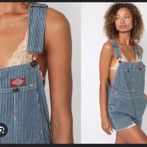 Dickies Striped Denim Shorts Overall_16